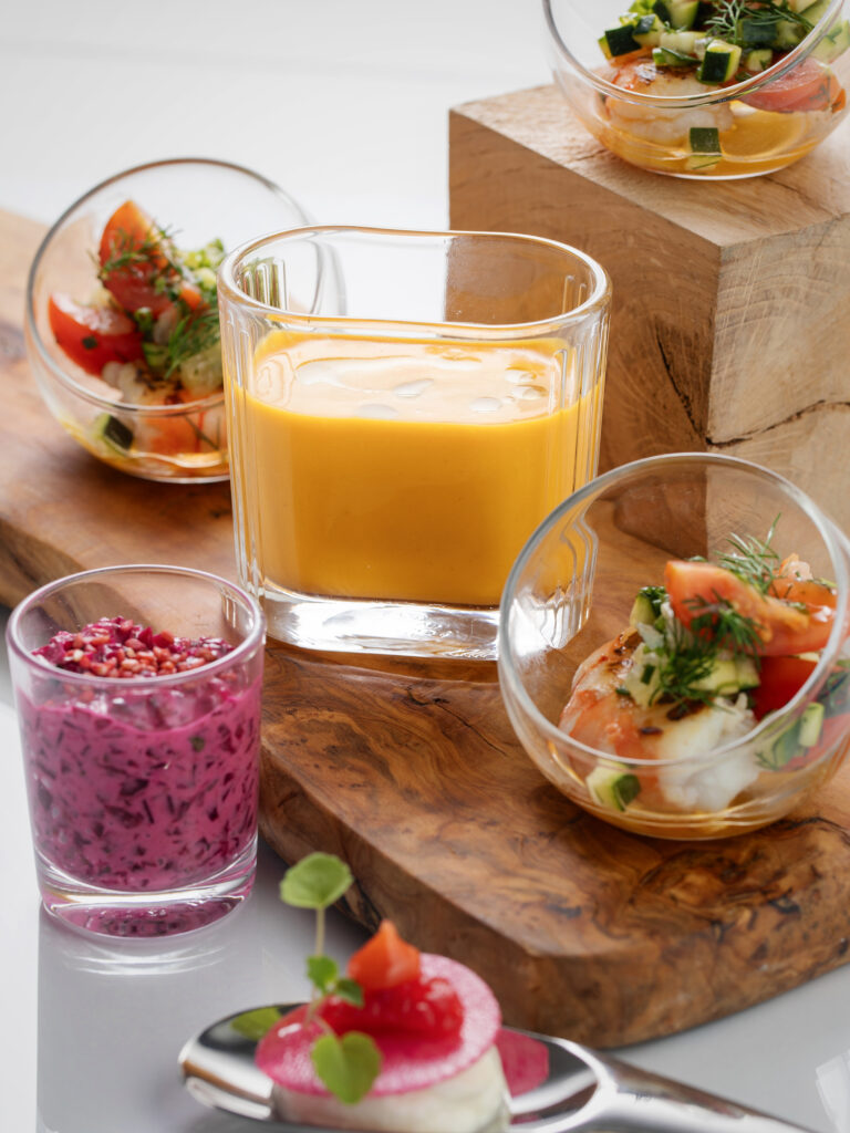 Pièces cocktail et verrines d’une réception Amarelle